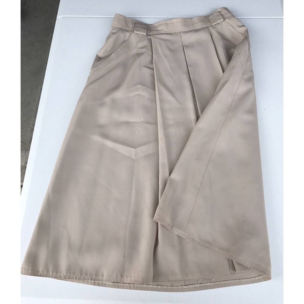 Basler Tan Double Pleated Skirt